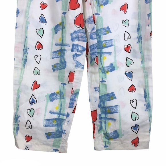 VINTAGE 80s Pants Spinnaker Sport Hearts Graffiti Retro High Waist Medium NWT - Picture 3 of 9